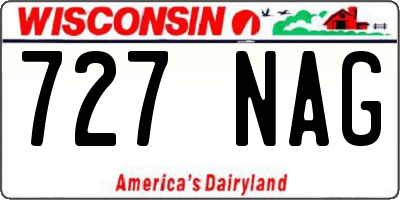 WI license plate 727NAG