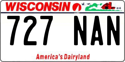 WI license plate 727NAN