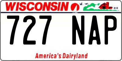 WI license plate 727NAP