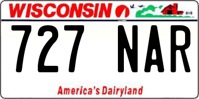 WI license plate 727NAR