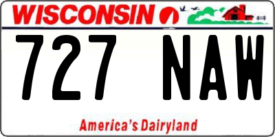 WI license plate 727NAW