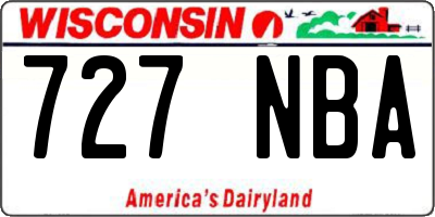 WI license plate 727NBA
