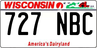WI license plate 727NBC