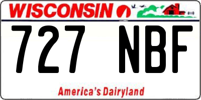 WI license plate 727NBF