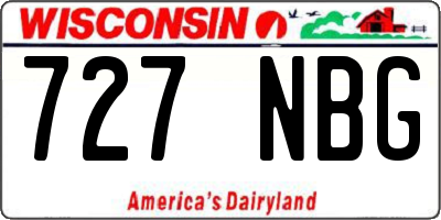 WI license plate 727NBG