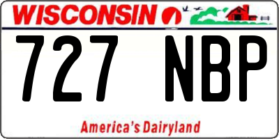 WI license plate 727NBP