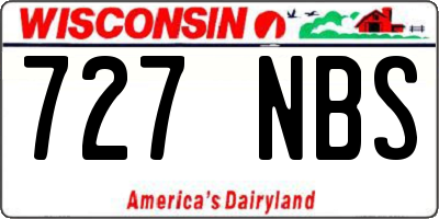 WI license plate 727NBS