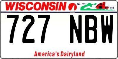 WI license plate 727NBW