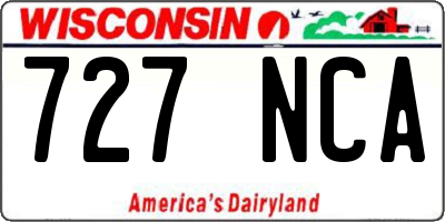 WI license plate 727NCA