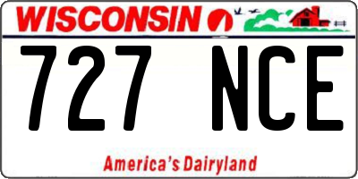 WI license plate 727NCE