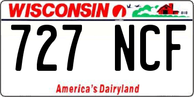 WI license plate 727NCF
