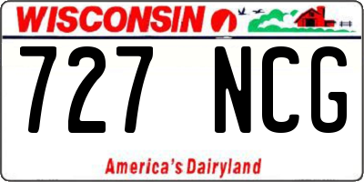 WI license plate 727NCG