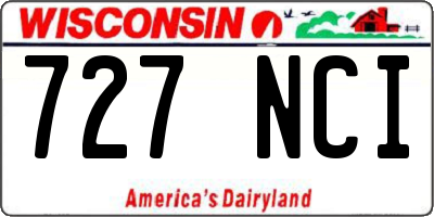 WI license plate 727NCI