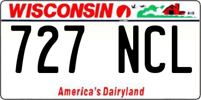 WI license plate 727NCL