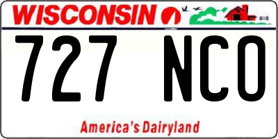WI license plate 727NCO