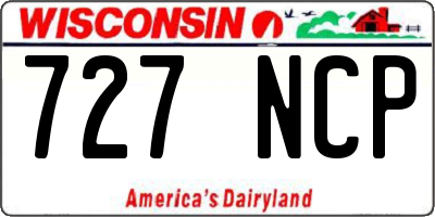 WI license plate 727NCP