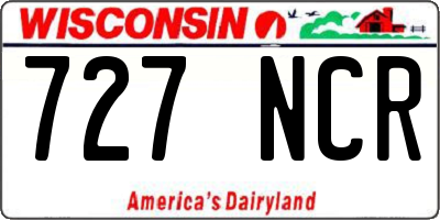 WI license plate 727NCR