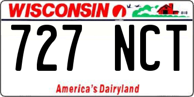 WI license plate 727NCT