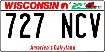 WI license plate 727NCV