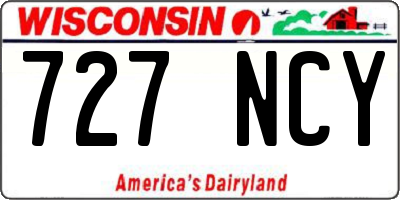 WI license plate 727NCY