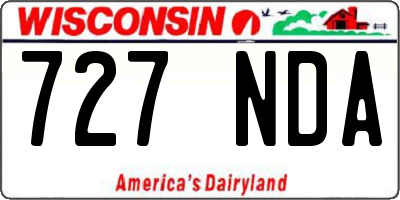 WI license plate 727NDA
