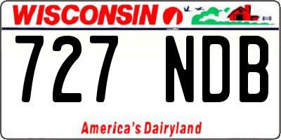 WI license plate 727NDB