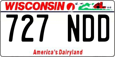 WI license plate 727NDD