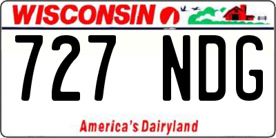 WI license plate 727NDG
