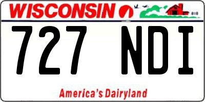 WI license plate 727NDI