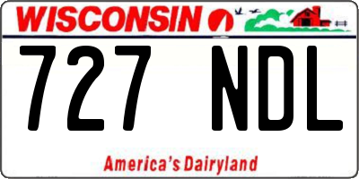 WI license plate 727NDL