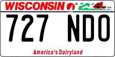 WI license plate 727NDO