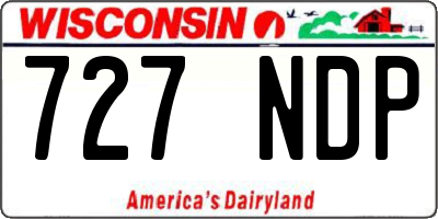 WI license plate 727NDP