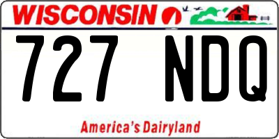 WI license plate 727NDQ