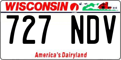 WI license plate 727NDV