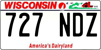 WI license plate 727NDZ