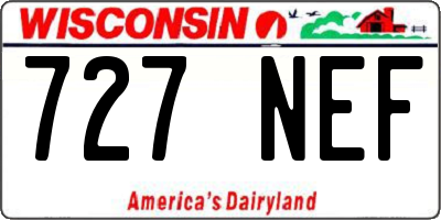 WI license plate 727NEF