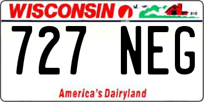 WI license plate 727NEG