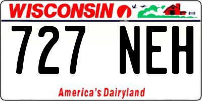 WI license plate 727NEH