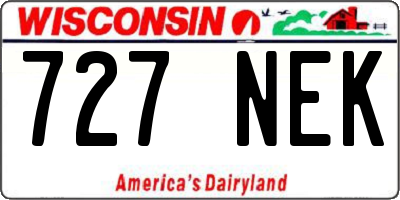 WI license plate 727NEK