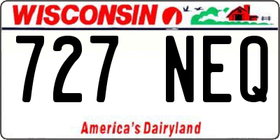WI license plate 727NEQ