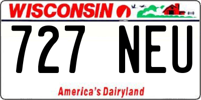 WI license plate 727NEU