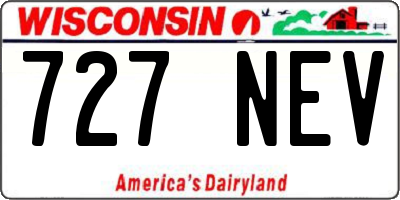 WI license plate 727NEV