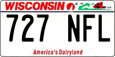 WI license plate 727NFL