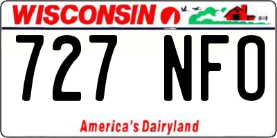 WI license plate 727NFO