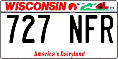 WI license plate 727NFR