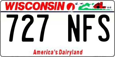 WI license plate 727NFS