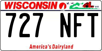 WI license plate 727NFT