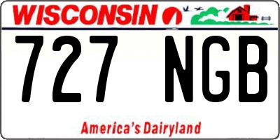WI license plate 727NGB