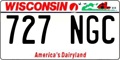WI license plate 727NGC