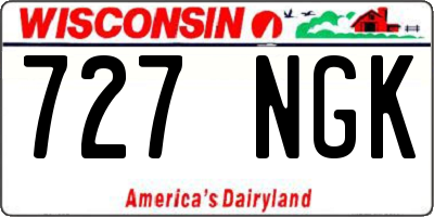 WI license plate 727NGK